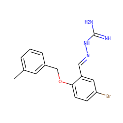 Cc1cccc(COc2ccc(Br)cc2/C=N/NC(=N)N)c1 ZINC000028888644