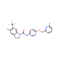 Cc1cccc(COc2ccc(NC(=O)N3CCc4cc(C)c(C(F)(F)F)cc43)cn2)n1 ZINC000029484684