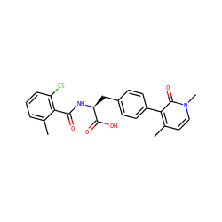 Cc1cccc(Cl)c1C(=O)N[C@@H](Cc1ccc(-c2c(C)ccn(C)c2=O)cc1)C(=O)O ZINC000034298583