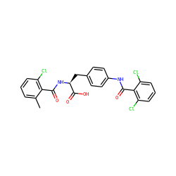 Cc1cccc(Cl)c1C(=O)N[C@@H](Cc1ccc(NC(=O)c2c(Cl)cccc2Cl)cc1)C(=O)O ZINC000001489840