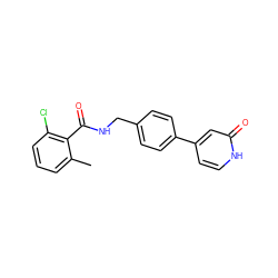 Cc1cccc(Cl)c1C(=O)NCc1ccc(-c2cc[nH]c(=O)c2)cc1 ZINC000147256075