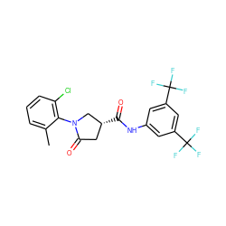 Cc1cccc(Cl)c1N1C[C@H](C(=O)Nc2cc(C(F)(F)F)cc(C(F)(F)F)c2)CC1=O ZINC000220665156