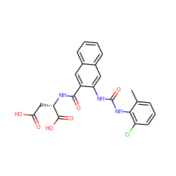 Cc1cccc(Cl)c1NC(=O)Nc1cc2ccccc2cc1C(=O)N[C@@H](CC(=O)O)C(=O)O ZINC000040845117