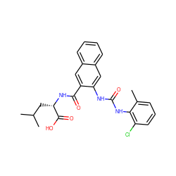 Cc1cccc(Cl)c1NC(=O)Nc1cc2ccccc2cc1C(=O)N[C@@H](CC(C)C)C(=O)O ZINC000040863757