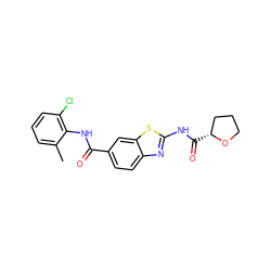 Cc1cccc(Cl)c1NC(=O)c1ccc2nc(NC(=O)[C@@H]3CCCO3)sc2c1 ZINC000013533937