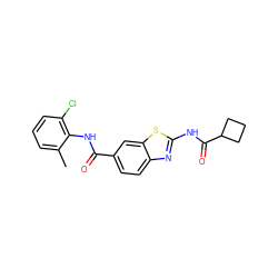 Cc1cccc(Cl)c1NC(=O)c1ccc2nc(NC(=O)C3CCC3)sc2c1 ZINC000013533933