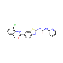 Cc1cccc(Cl)c1NC(=O)c1ccc2nc(NC(=O)Nc3ccccn3)sc2c1 ZINC000013534064