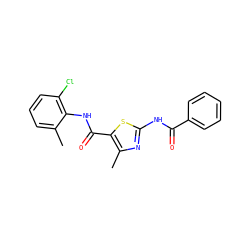 Cc1cccc(Cl)c1NC(=O)c1sc(NC(=O)c2ccccc2)nc1C ZINC000013587433