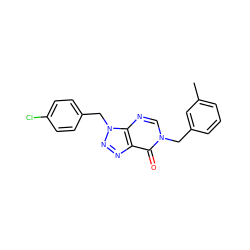 Cc1cccc(Cn2cnc3c(nnn3Cc3ccc(Cl)cc3)c2=O)c1 ZINC000004101322