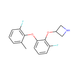 Cc1cccc(F)c1Oc1cccc(F)c1OC1CNC1 ZINC000066112438