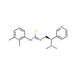 Cc1cccc(N/C(S)=N/C[C@@H](c2cccnc2)N(C)C)c1C ZINC000020234879