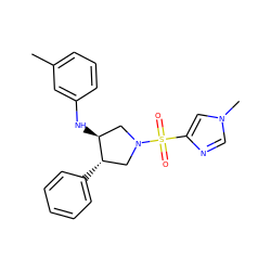 Cc1cccc(N[C@H]2CN(S(=O)(=O)c3cn(C)cn3)C[C@@H]2c2ccccc2)c1 ZINC000220641297