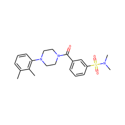 Cc1cccc(N2CCN(C(=O)c3cccc(S(=O)(=O)N(C)C)c3)CC2)c1C ZINC000002627837