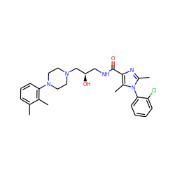 Cc1cccc(N2CCN(C[C@H](O)CNC(=O)c3nc(C)n(-c4ccccc4Cl)c3C)CC2)c1C ZINC000072106308