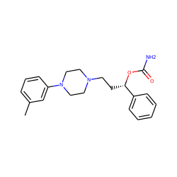 Cc1cccc(N2CCN(CC[C@H](OC(N)=O)c3ccccc3)CC2)c1 ZINC000095580604