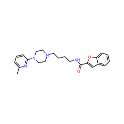 Cc1cccc(N2CCN(CCCCNC(=O)c3cc4ccccc4o3)CC2)n1 ZINC000165590172