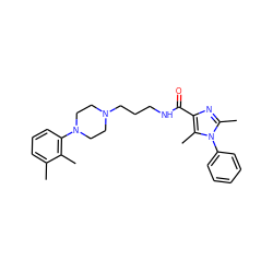 Cc1cccc(N2CCN(CCCNC(=O)c3nc(C)n(-c4ccccc4)c3C)CC2)c1C ZINC000072105247