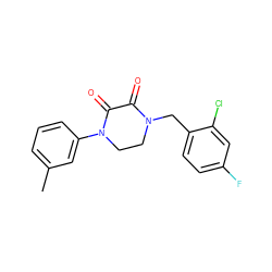 Cc1cccc(N2CCN(Cc3ccc(F)cc3Cl)C(=O)C2=O)c1 ZINC000095565581