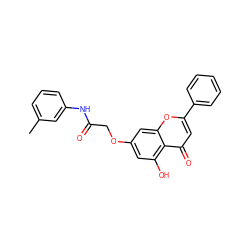 Cc1cccc(NC(=O)COc2cc(O)c3c(=O)cc(-c4ccccc4)oc3c2)c1 ZINC000096273535