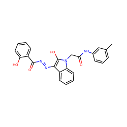 Cc1cccc(NC(=O)Cn2c(O)c(N=NC(=O)c3ccccc3O)c3ccccc32)c1 ZINC000253978816