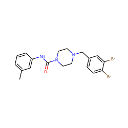 Cc1cccc(NC(=O)N2CCN(Cc3ccc(Br)c(Br)c3)CC2)c1 ZINC000035833905