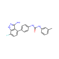 Cc1cccc(NC(=O)Nc2ccc(-c3ccc(F)c4[nH]nc(N)c34)cc2)c1 ZINC000028604330