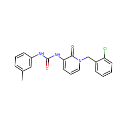 Cc1cccc(NC(=O)Nc2cccn(Cc3ccccc3Cl)c2=O)c1 ZINC000064513133