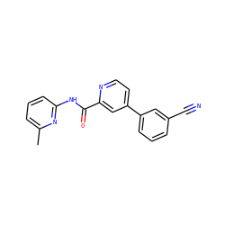 Cc1cccc(NC(=O)c2cc(-c3cccc(C#N)c3)ccn2)n1 ZINC000028900336