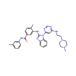 Cc1cccc(NC(=O)c2ccc(C)c(Nc3nc4ccccc4n3-c3cc(NCCN4CCN(C)CC4)ncn3)c2)c1 ZINC000049780460