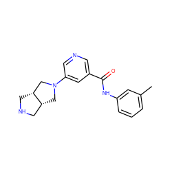 Cc1cccc(NC(=O)c2cncc(N3C[C@@H]4CNC[C@@H]4C3)c2)c1 ZINC000073157173