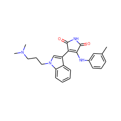 Cc1cccc(NC2=C(c3cn(CCCN(C)C)c4ccccc34)C(=O)NC2=O)c1 ZINC000028360007