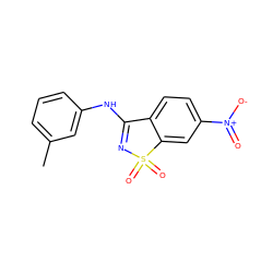 Cc1cccc(NC2=NS(=O)(=O)c3cc([N+](=O)[O-])ccc32)c1 ZINC000004359567