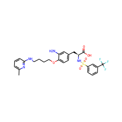 Cc1cccc(NCCCCOc2ccc(C[C@H](NS(=O)(=O)c3cccc(C(F)(F)F)c3)C(=O)O)cc2N)n1 ZINC000049678360