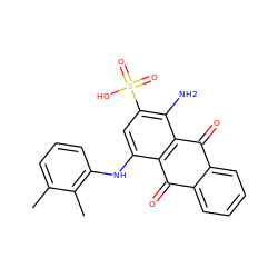 Cc1cccc(Nc2cc(S(=O)(=O)O)c(N)c3c2C(=O)c2ccccc2C3=O)c1C ZINC000029130954