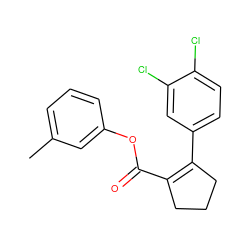 Cc1cccc(OC(=O)C2=C(c3ccc(Cl)c(Cl)c3)CCC2)c1 ZINC000028957321