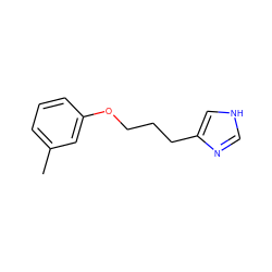 Cc1cccc(OCCCc2c[nH]cn2)c1 ZINC000013580348