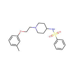 Cc1cccc(OCCN2CCC(NS(=O)(=O)c3ccccc3)CC2)c1 ZINC000025044306