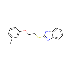 Cc1cccc(OCCSc2nc3ccccc3[nH]2)c1 ZINC000002027831