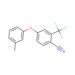 Cc1cccc(Oc2ccc(C#N)c(C(F)(F)F)c2)c1 ZINC000037306470