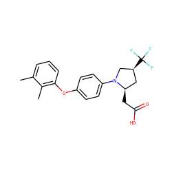 Cc1cccc(Oc2ccc(N3C[C@@H](C(F)(F)F)C[C@H]3CC(=O)O)cc2)c1C ZINC000116589049