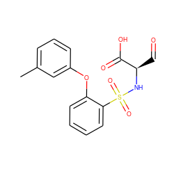 Cc1cccc(Oc2ccccc2S(=O)(=O)N[C@H](C=O)C(=O)O)c1 ZINC000026668587