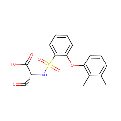 Cc1cccc(Oc2ccccc2S(=O)(=O)N[C@H](C=O)C(=O)O)c1C ZINC000026670473