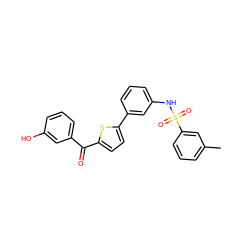 Cc1cccc(S(=O)(=O)Nc2cccc(-c3ccc(C(=O)c4cccc(O)c4)s3)c2)c1 ZINC000473151841