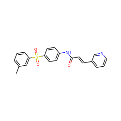 Cc1cccc(S(=O)(=O)c2ccc(NC(=O)/C=C/c3cccnc3)cc2)c1 ZINC000142529706