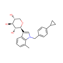 Cc1cccc2c([C@@H]3OC[C@@H](O)[C@H](O)[C@H]3O)cn(Cc3ccc(C4CC4)cc3)c12 ZINC000084668795