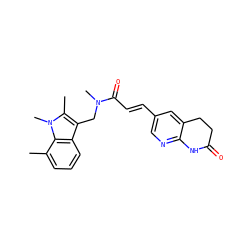 Cc1cccc2c(CN(C)C(=O)/C=C/c3cnc4c(c3)CCC(=O)N4)c(C)n(C)c12 ZINC000000596506