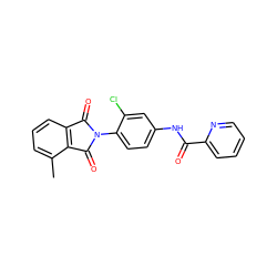 Cc1cccc2c1C(=O)N(c1ccc(NC(=O)c3ccccn3)cc1Cl)C2=O ZINC000117665143