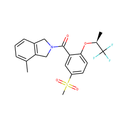 Cc1cccc2c1CN(C(=O)c1cc(S(C)(=O)=O)ccc1O[C@@H](C)C(F)(F)F)C2 ZINC000066252549