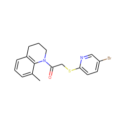 Cc1cccc2c1N(C(=O)CSc1ccc(Br)cn1)CCC2 ZINC000166704973