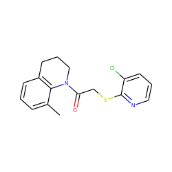 Cc1cccc2c1N(C(=O)CSc1ncccc1Cl)CCC2 ZINC000113623753